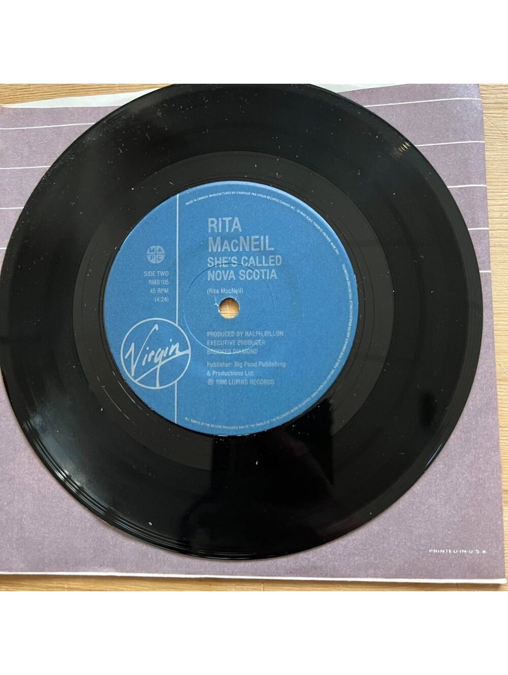 Rita MacNeil - She's called Nova Scotia/Leave her Memory 45rpm VG+ R91